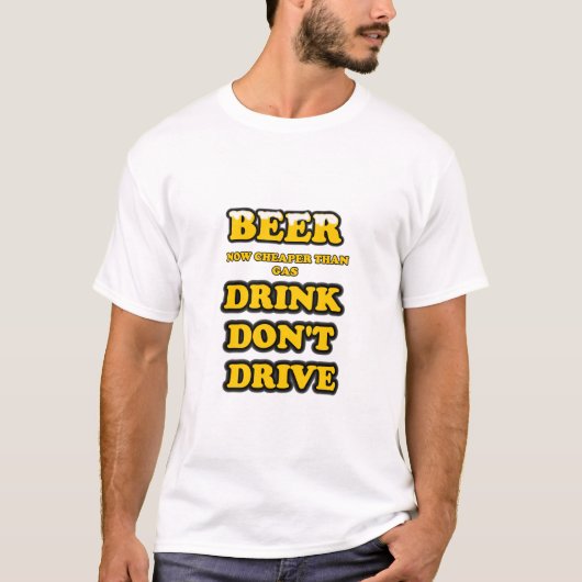 ガスより安いビール Tシャツ (正面)