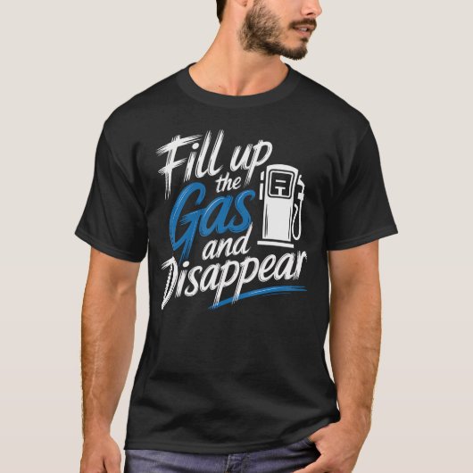 ガスを満タンにして消えるドライバー脱出ロード Tシャツ (正面)