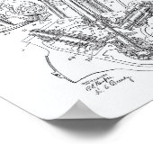 ガスエンジンバルブ1916特許アートホワイト紙 ポスター (角)