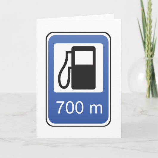 ガススタンド道路標識グリーティングカード カード (正面)