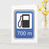 ガススタンド道路標識グリーティングカード カード (黄色い花)