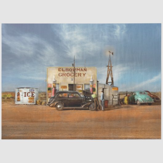 ガススタンド- 1940年の真ん中 薄葉紙 (正面)