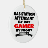 ガスステーション付き添い人ゲーマー セラミックオーナメント (右)