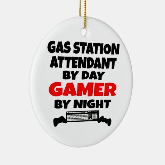 ガスステーション付き添い人ゲーマー セラミックオーナメント (右)