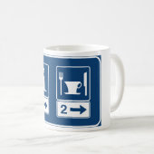 ガスステーション及びダイナー道路標識 コーヒーマグカップ (正面右)