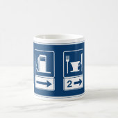 ガスステーション及びダイナー道路標識 コーヒーマグカップ (中央)