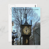 ガスタウン蒸気時計、バンクーバー、カナダ ポストカード (正面/裏面)