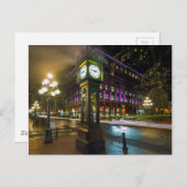 ガスタウン・バンクーバーの蒸気時計BC at Night ポストカード (正面/裏面)