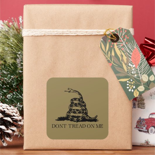 ガスデン・ラットルヘビー・フラッグ：アメリカ独立戦争 1776 スクエアシール (クリスマス)