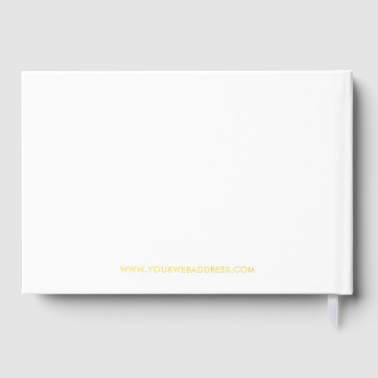 ガストブックシンプルタイポグラフィカスタムデザインオンホワイト ゲストブック (裏面)