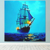 ガストリートールシップ海の航海デザイン キャンバスプリント (インサイチュ (ウッドフロア))