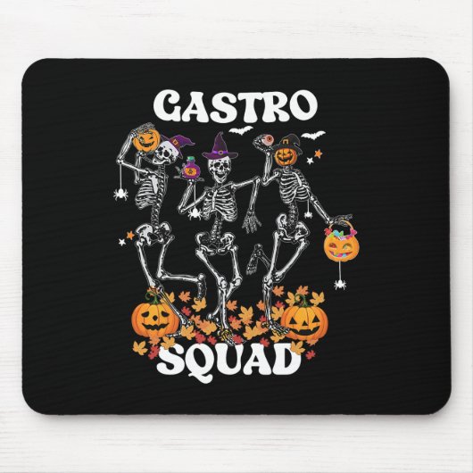 ガストロスクワッドハロウィーン骨格踊り内視鏡検査 マウスパッド (正面)