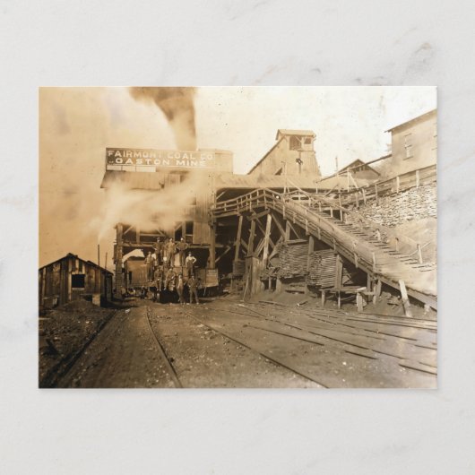 ガストン鉱山で石炭が燃える ポストカード (正面)