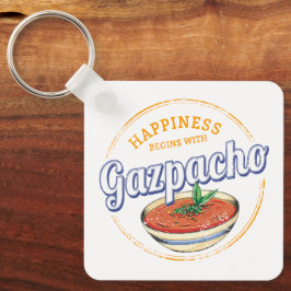 ガスパチョレトロ調理師ヴィンテージグルメスペイン キーホルダー