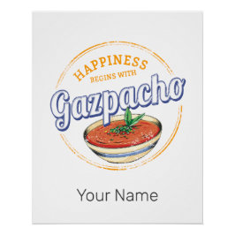 ガスパチョレトロ調理師ヴィンテージグルメスペイン ポスター