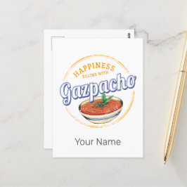 ガスパチョレトロ調理師ヴィンテージグルメスペイン ポストカード