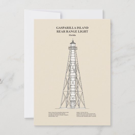 ガスパリラアイランドリアレンジライト – Florida - SBD ノートカード (正面)