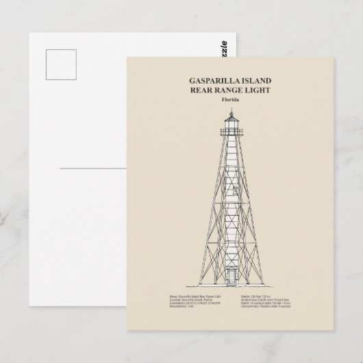 ガスパリラアイランドリアレンジライト – Florida - SBD ポストカード (正面/裏面)
