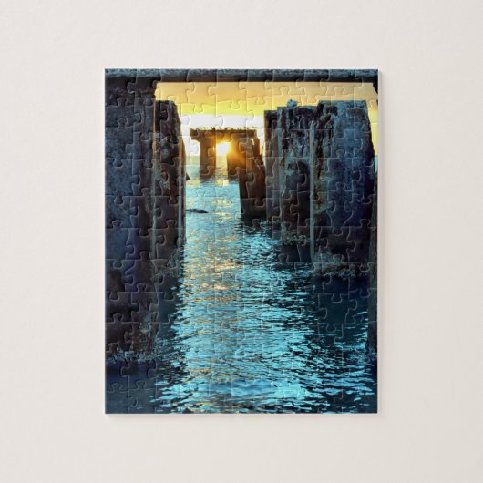 ガスパリラ島の夕日桟橋 - 8x10 - 110個 ジグソーパズル (縦)