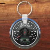 ガスパーソナライズされたキーチェーンに当たる速度計 キーホルダー (正面)