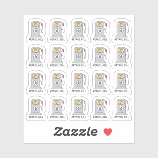 ガスポンプガソリンBill Trackerリマインダープランナー シール (シート)