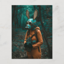 ガスマスクに入ったウサギ