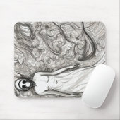 ガスマスクに入った女性 マウスパッド (マウス)