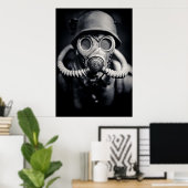 ガスマスクにWWIIドイツ兵 ポスター (ホームオフィス)