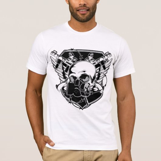 ガスマスクのスカル Tシャツ (正面)