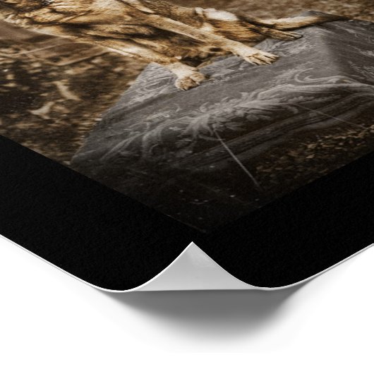 ガスマスクのドイツの羊飼い ポスター (角)