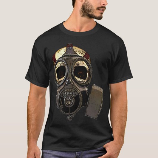 ガスマスクのドクロ Tシャツ (正面)
