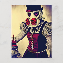 ガスマスクの人形と人形 ポストカード