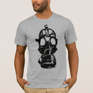 ガスマスクの灰色半合われたメンズTシャツ Tシャツ