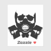 ガスマスクシルエット シール (シート)