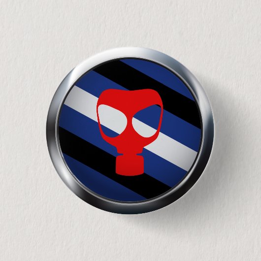 ガスマスクプライドメダリオン 缶バッジ (正面)