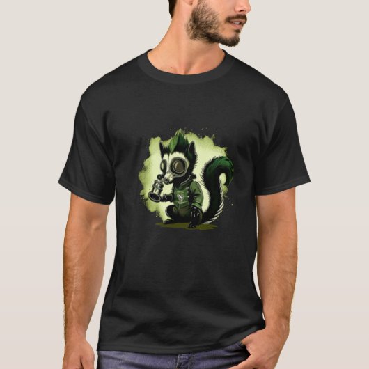 ガスマスク付きスカンク Tシャツ (正面)