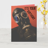 ガスマスク誕生日カード カード (黄色い花)