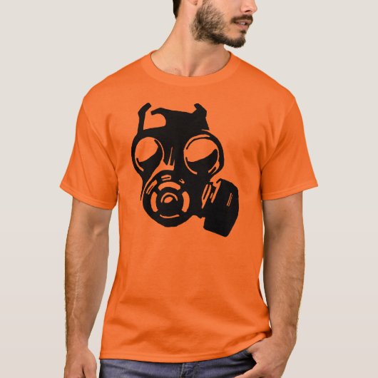 ガスマスク グラフィック ステンシル Tシャツ (正面)