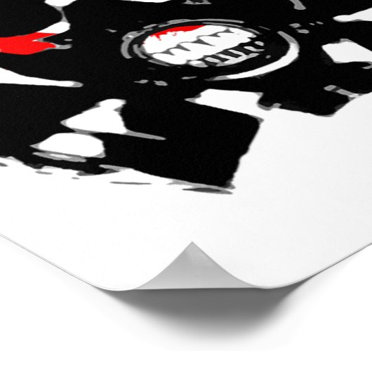 ガスマスク – 木炭レジスト – 放射性シンボル – ポスター (角)