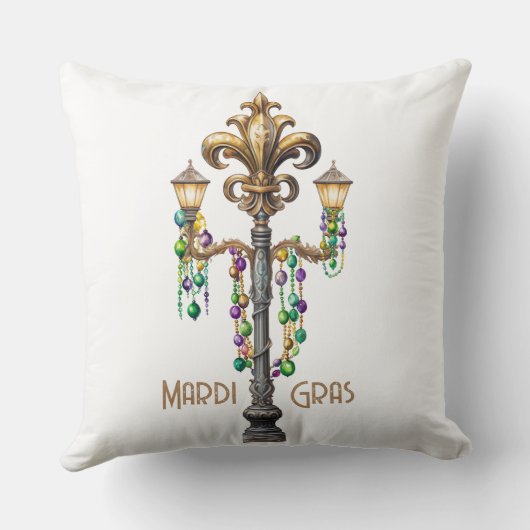 ガスランプとビーズマルディグラスパーティー クッション (裏面)