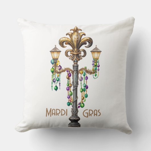 ガスランプとビーズマルディグラスパーティー クッション (正面)