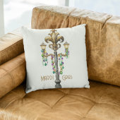 ガスランプとビーズマルディグラスパーティー クッション