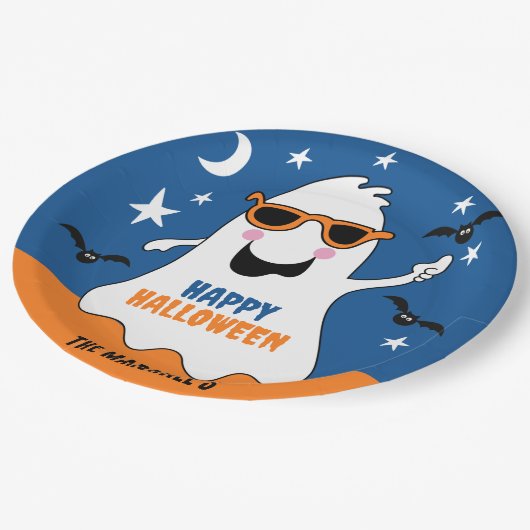 ガス幽霊ハロウィーンかわいい子供たち ペーパープレート (アングル)