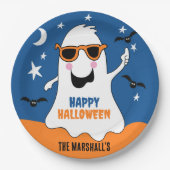 ガス幽霊ハロウィーンかわいい子供たち ペーパープレート (正面)