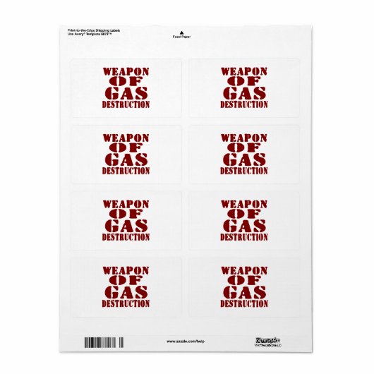 ガス破壊兵器 ラベル (フルシート)