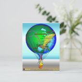 ガス缶カナリア熱気球 ポストカード (スタンド正面)