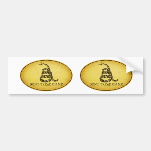 ガズデンの旗のバンパーステッカー2の楕円形 バンパーステッカー (正面)