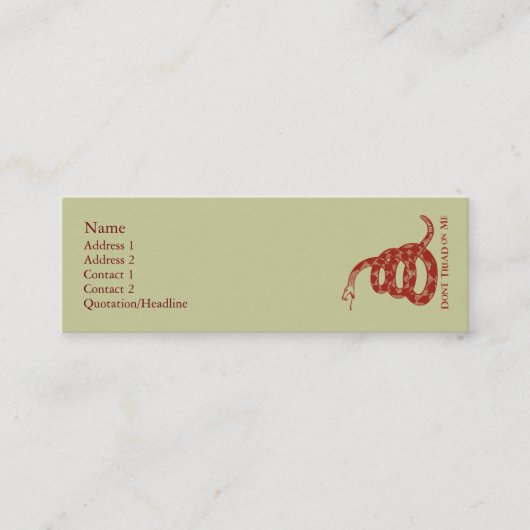 ガズデンの旗のプロフィールカード スキニー名刺 (正面)