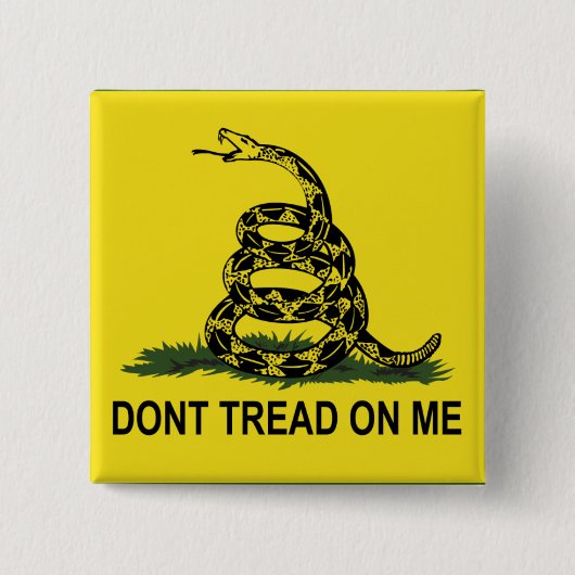 ガズデンの旗は私で踏みません 缶バッジ (正面)