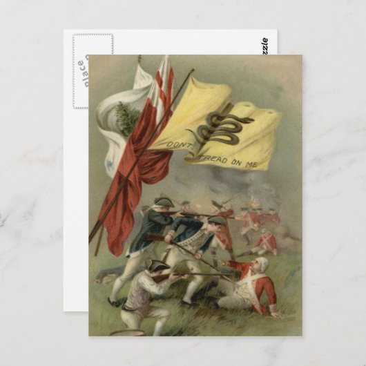 ガズデンの旗革命的な戦争のバンカーヒル ポストカード (正面/裏面)